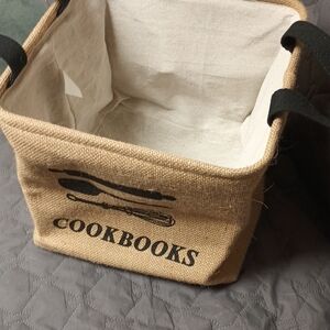 Canvas Cookbook Storage Basket